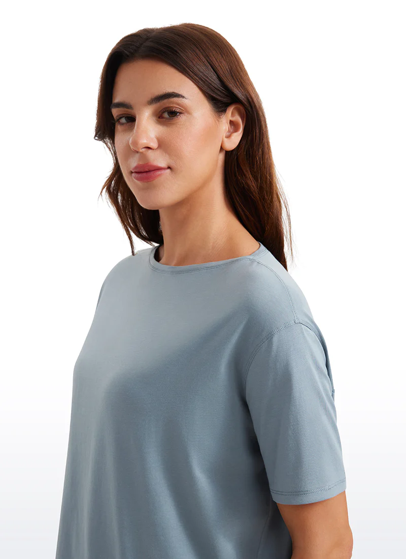 Pima Cotton Boat Neck Short Sleeve - Image 5
