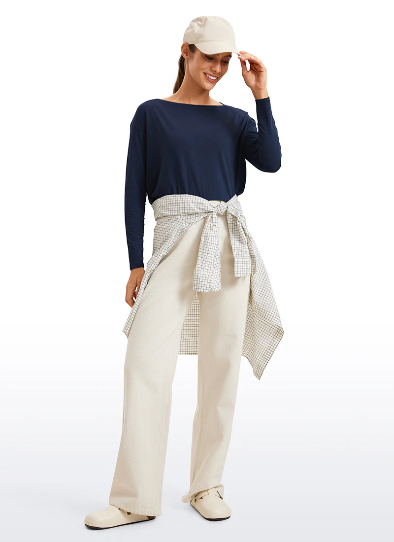 Pima Cotton Boat Neck Long Sleeve - Image 17