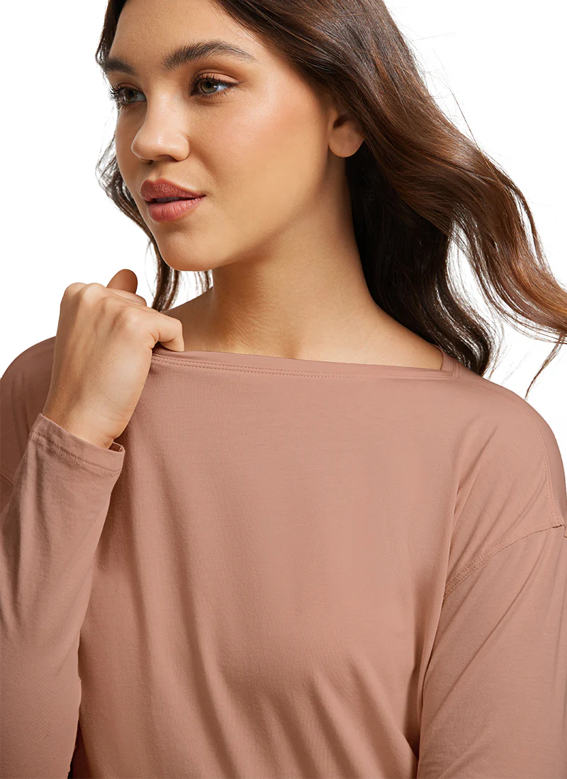 Pima Cotton Boat Neck Long Sleeve - Image 3