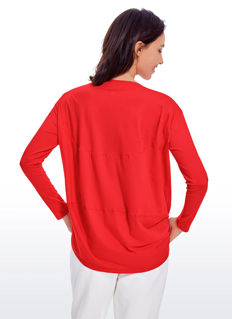 Pima Cotton Boat Neck Long Sleeve - Image 2