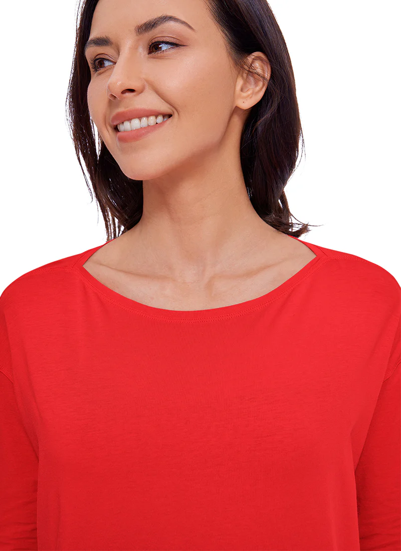 Pima Cotton Boat Neck Long Sleeve - Image 3