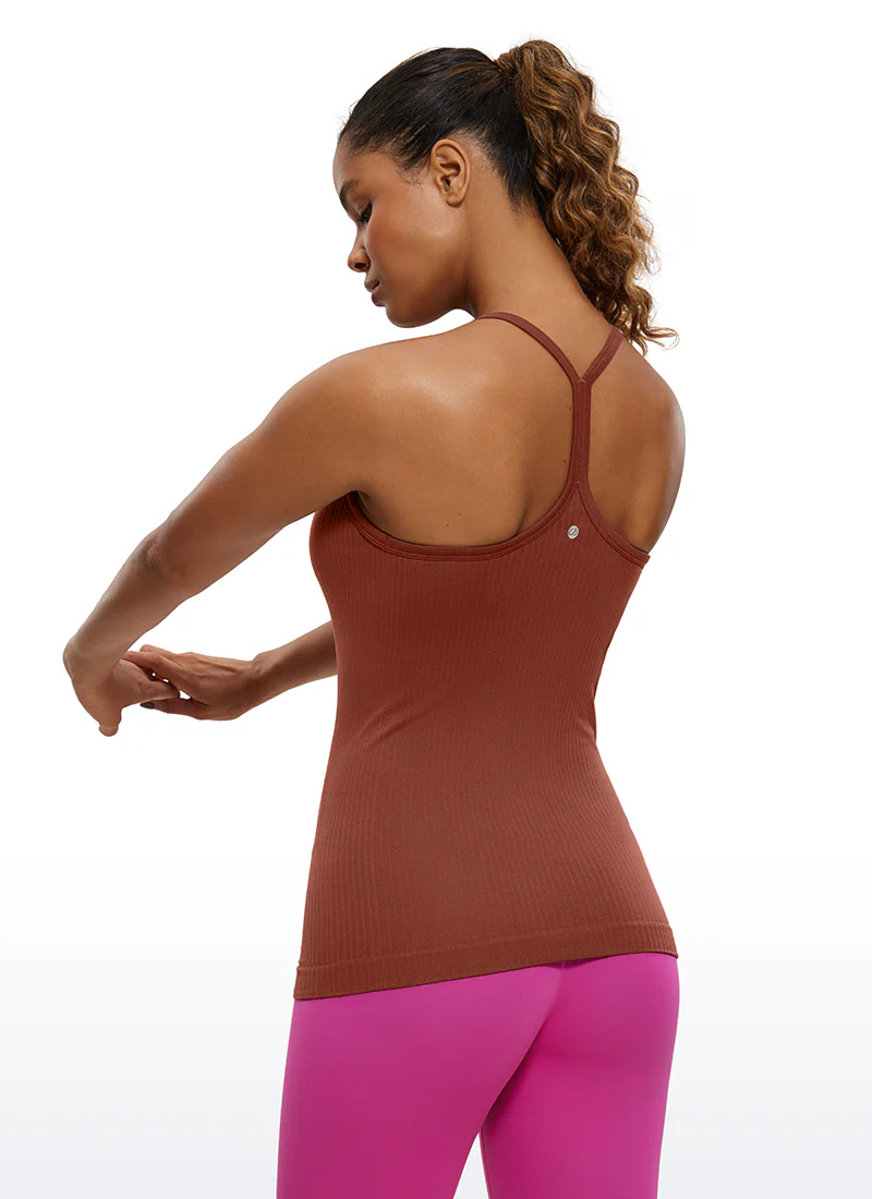 Speedy Seamless Built in Bra Pure color Tank - Image 20