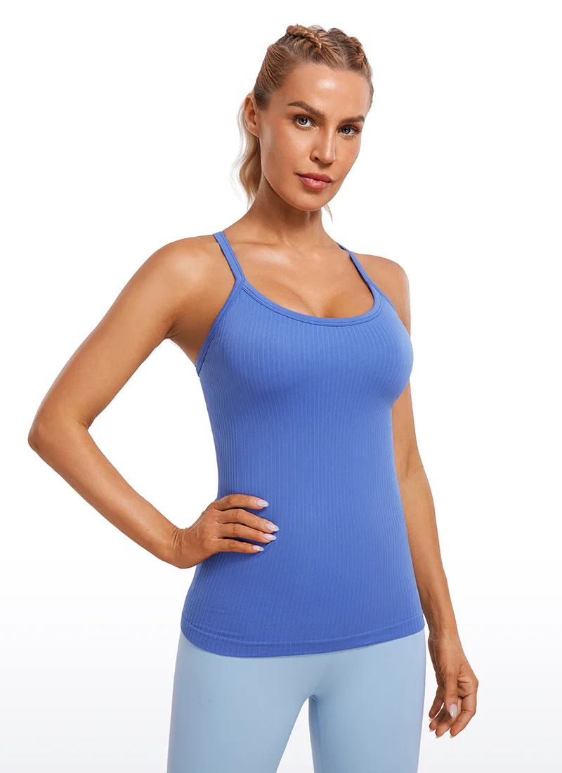 Speedy Seamless Built in Bra Pure color Tank - Image 14
