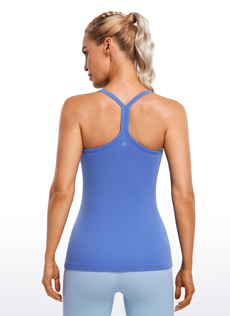 Speedy Seamless Built in Bra Pure color Tank - Image 15