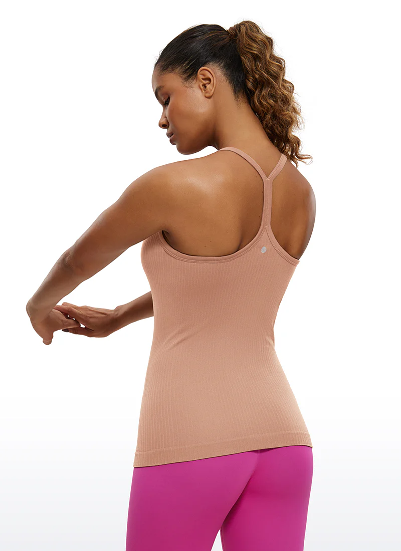 Speedy Seamless Built in Bra Pure color Tank - Image 22