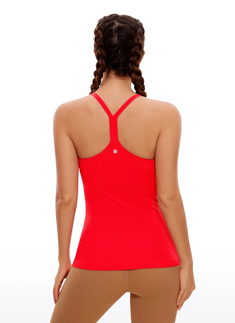 Speedy Seamless Built in Bra Pure color Tank - Image 5