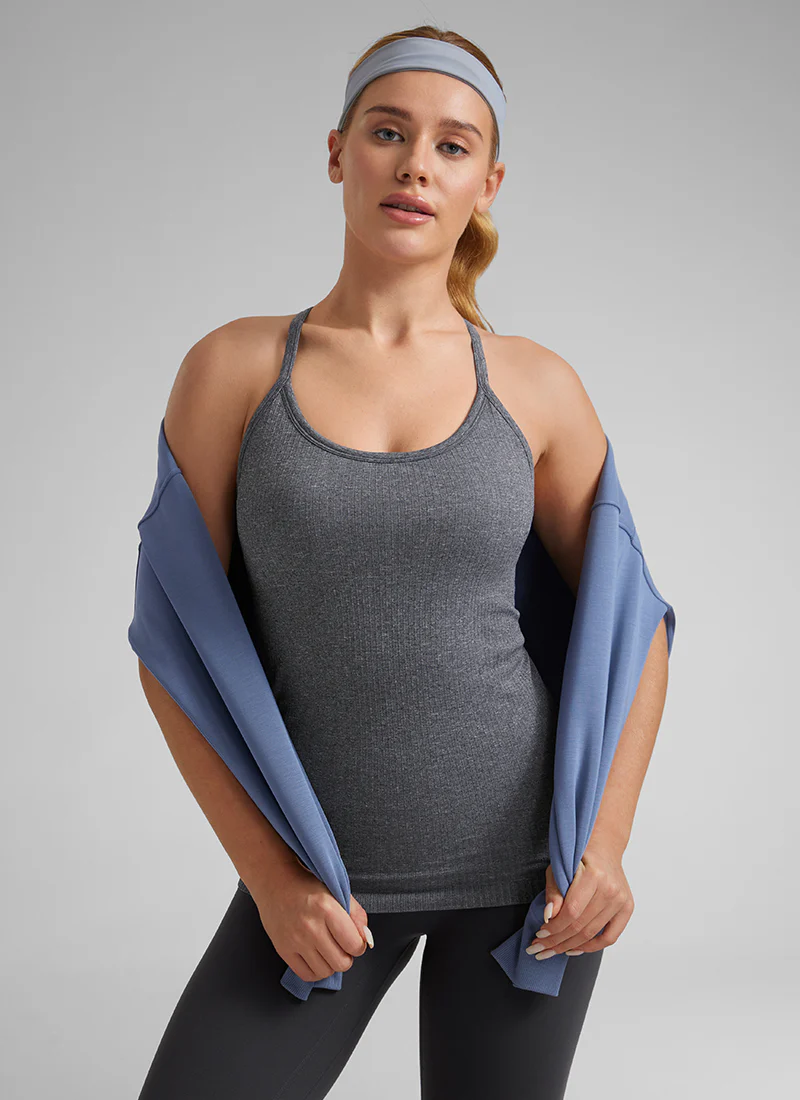 Speedy Seamless Built in Bra  Y back Tank - Image 21