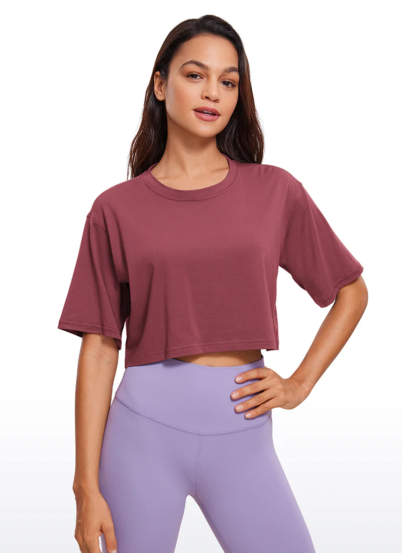 Pima Cotton Cropped Short Sleeve - Image 10