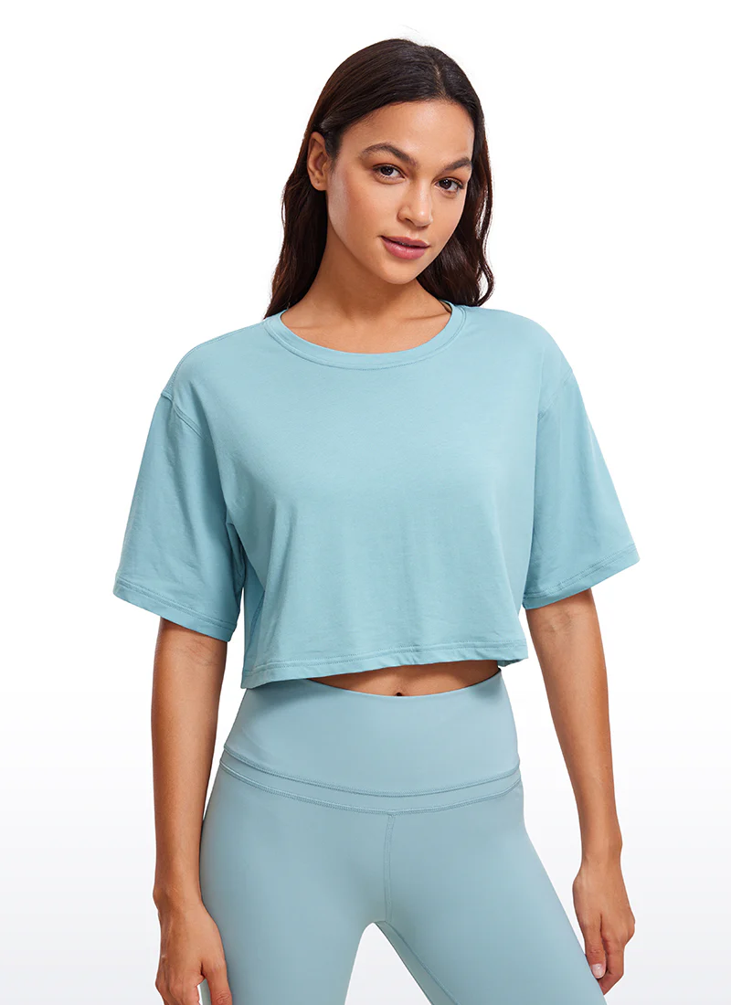 Pima Cotton Cropped Short Sleeve - Image 14