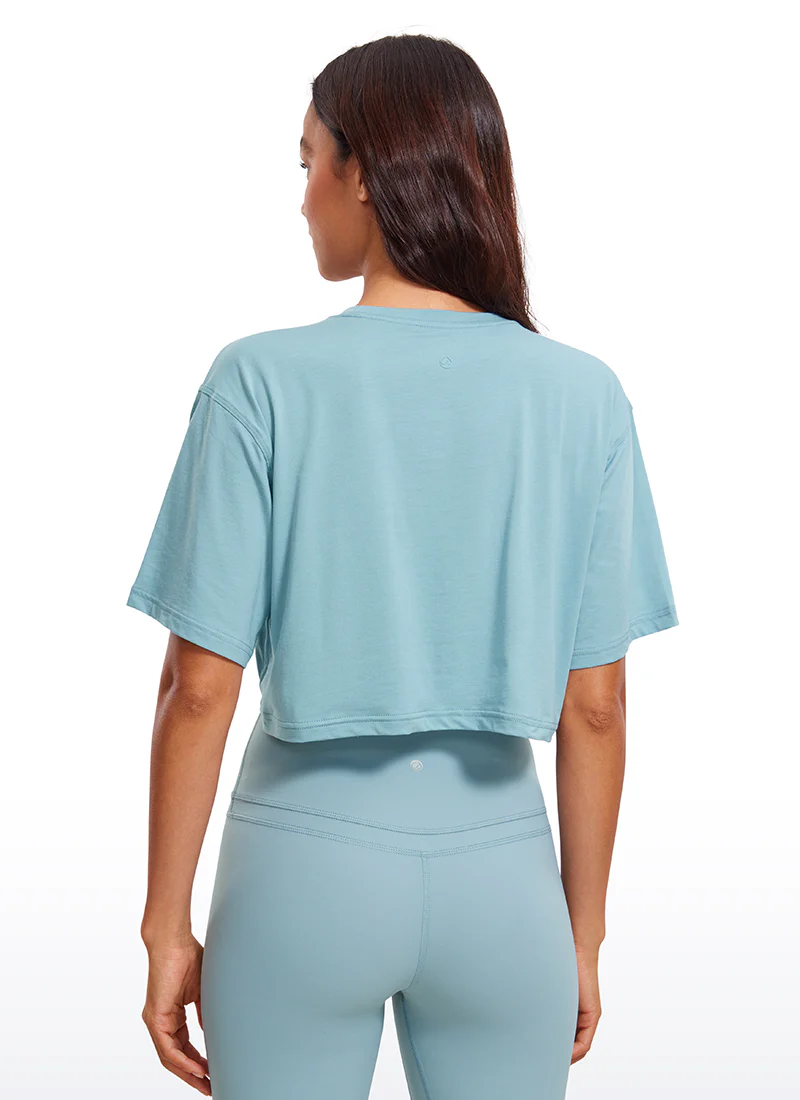 Pima Cotton Cropped Short Sleeve - Image 15