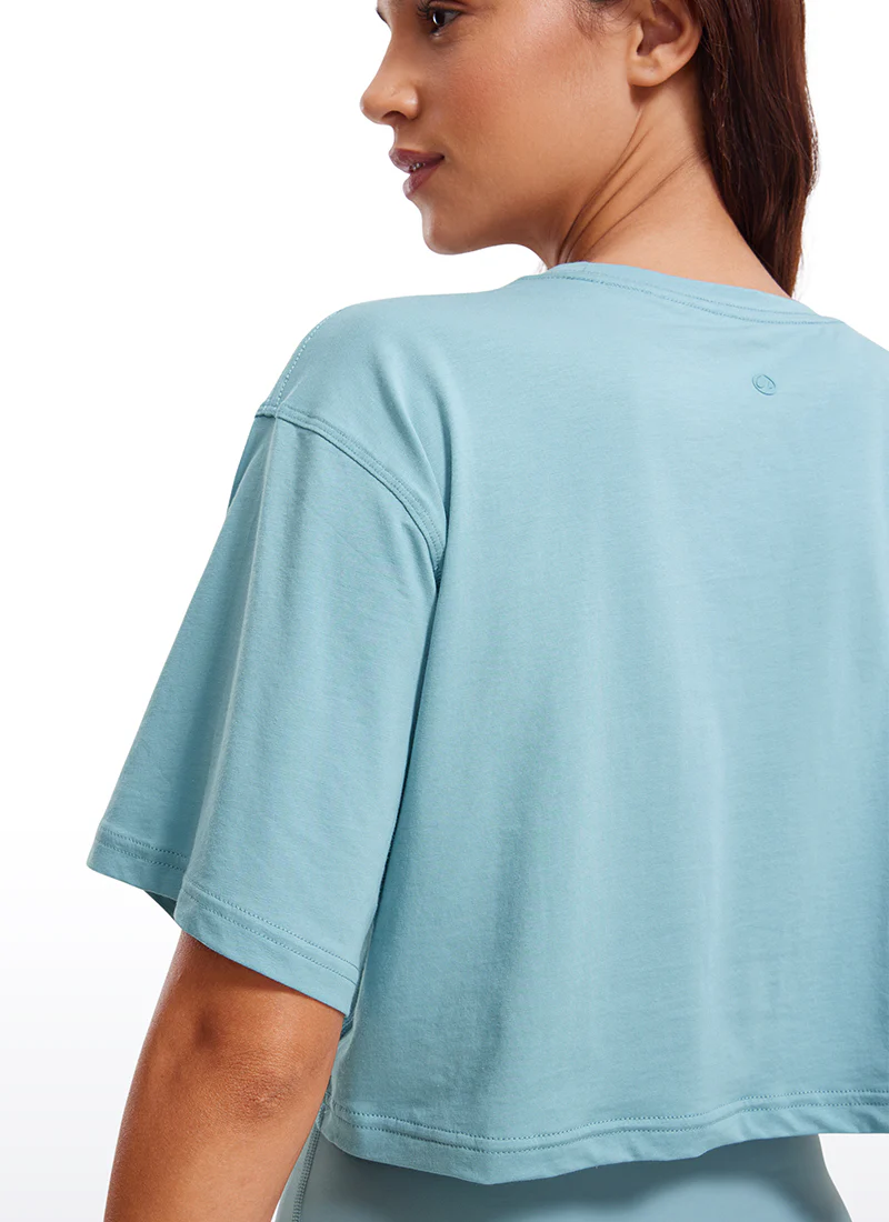 Pima Cotton Cropped Short Sleeve - Image 17