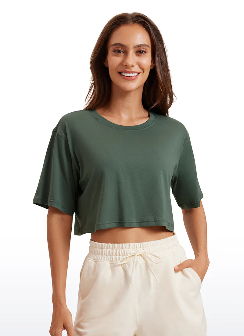 Pima Cotton Cropped Short Sleeve - Image 23
