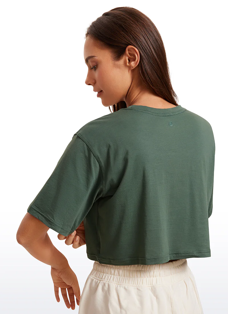 Pima Cotton Cropped Short Sleeve - Image 27