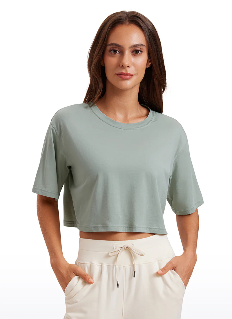Pima Cotton Cropped Short Sleeve - Image 28