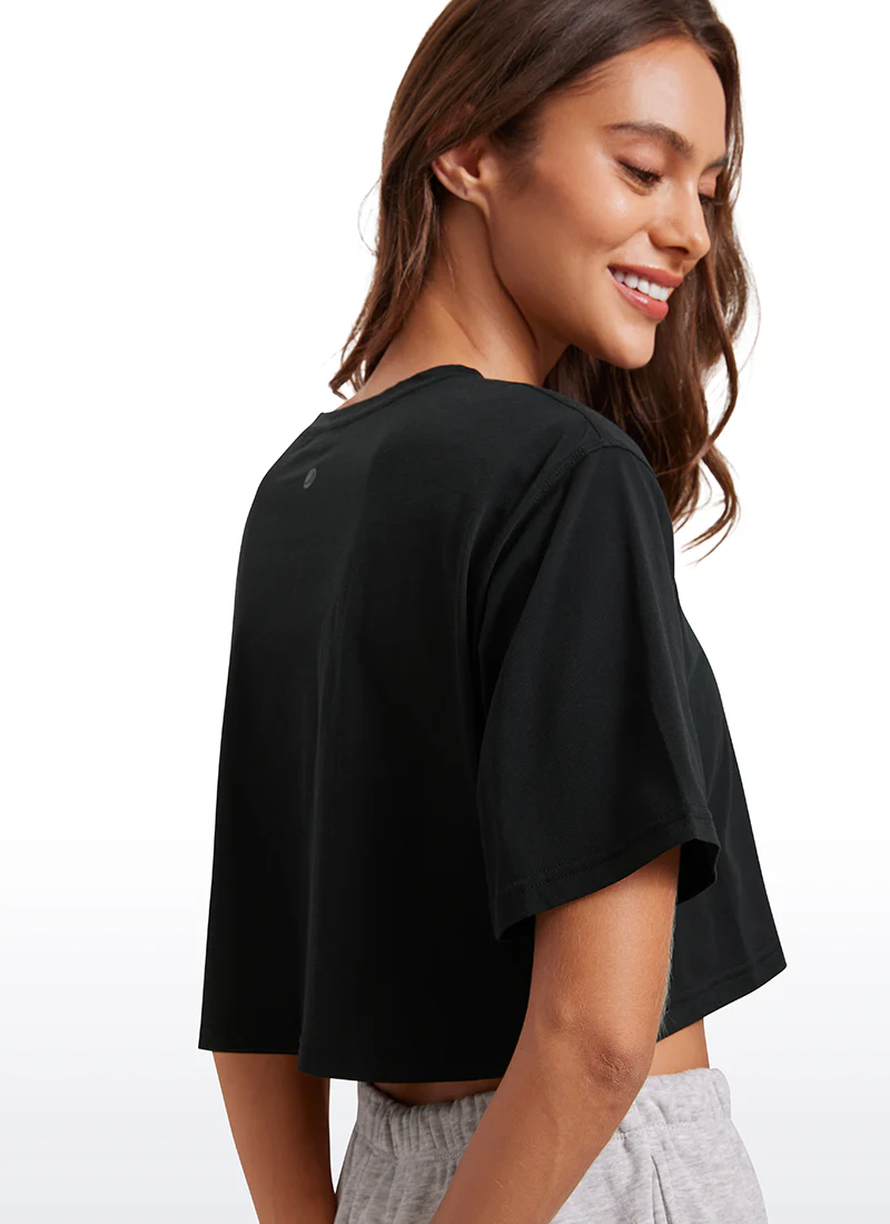 Pima Cotton Cropped Short Sleeve - Image 4