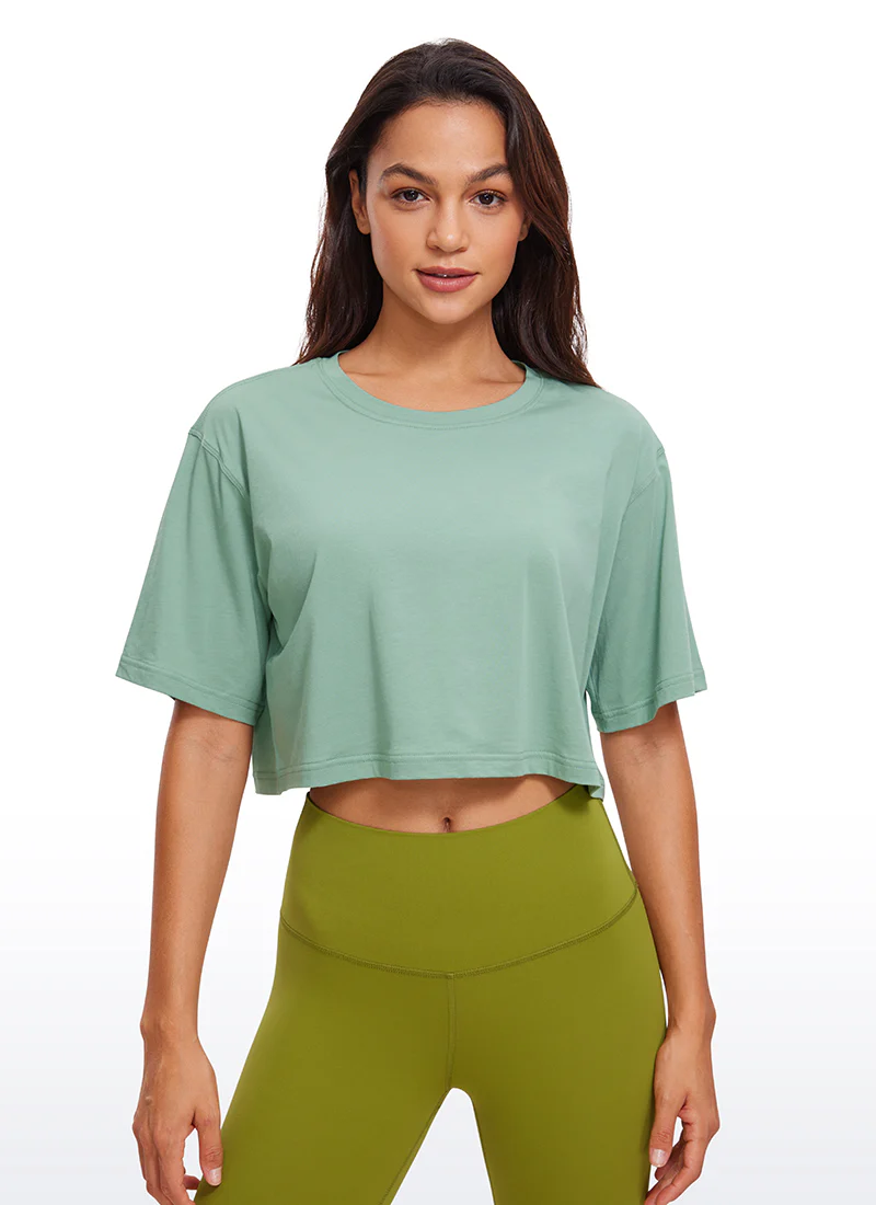 Pima Cotton Cropped Short Sleeve - Image 47