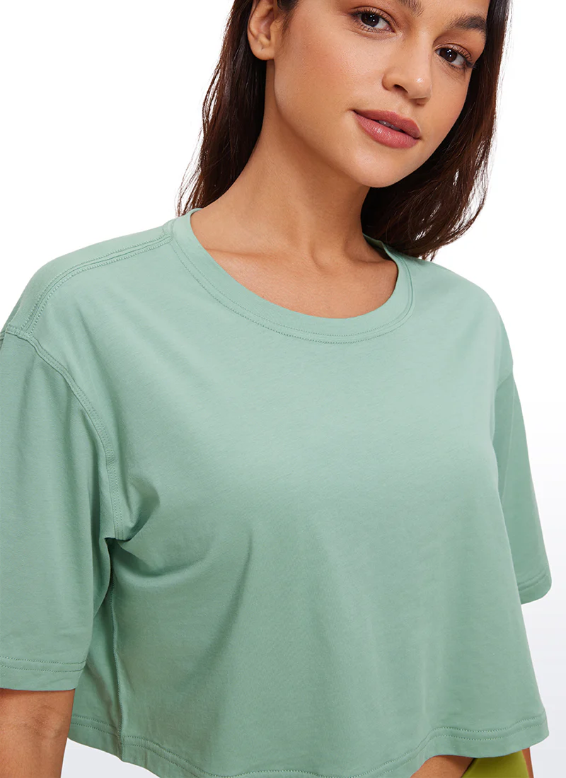 Pima Cotton Cropped Short Sleeve - Image 49