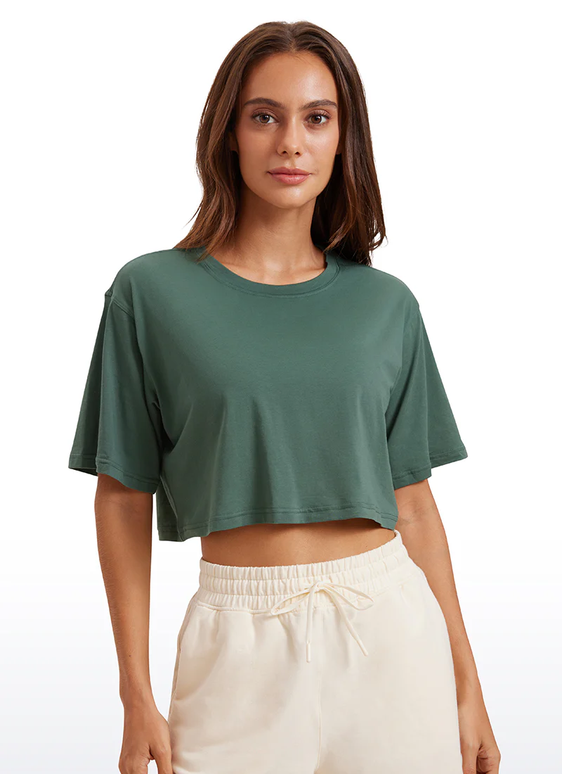 Pima Cotton Cropped Short Sleeve - Image 5