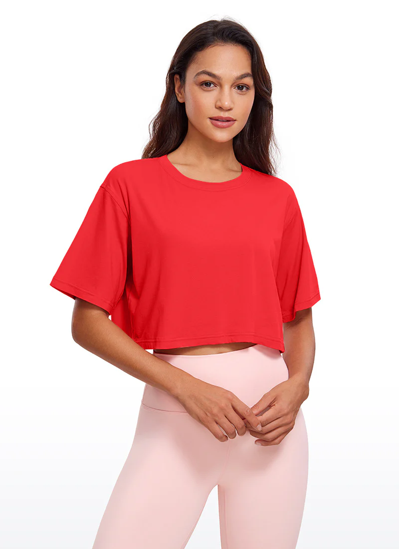 Pima Cotton Cropped Short Sleeve - Image 53