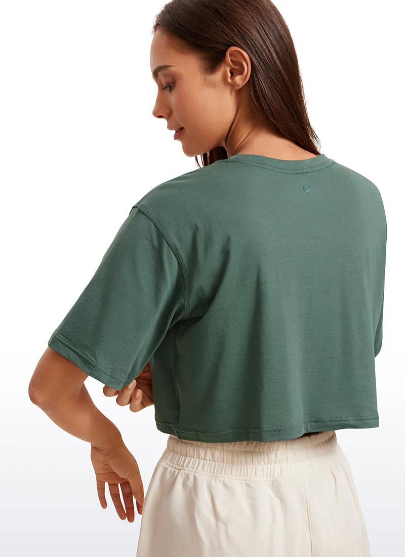 Pima Cotton Cropped Short Sleeve - Image 9