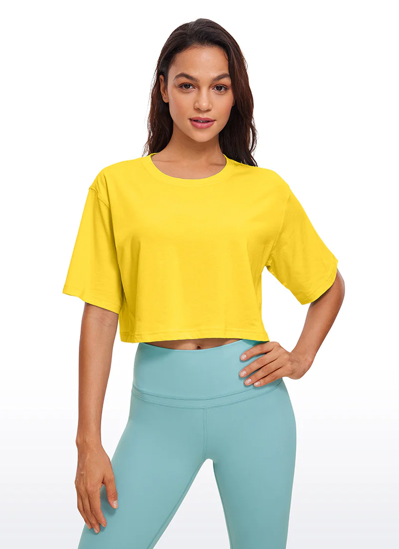 Pima Cotton Cropped Short Sleeve - Image 12
