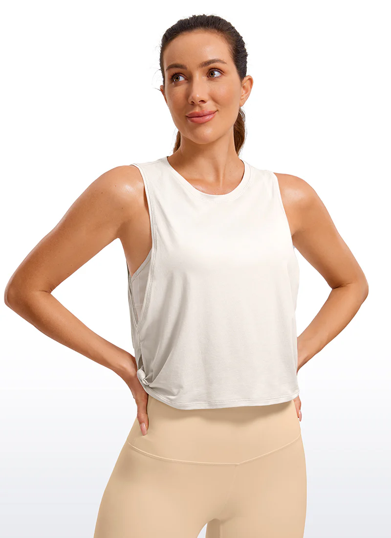 Pima Cotton Crop Deep Armhole Tank - Image 22