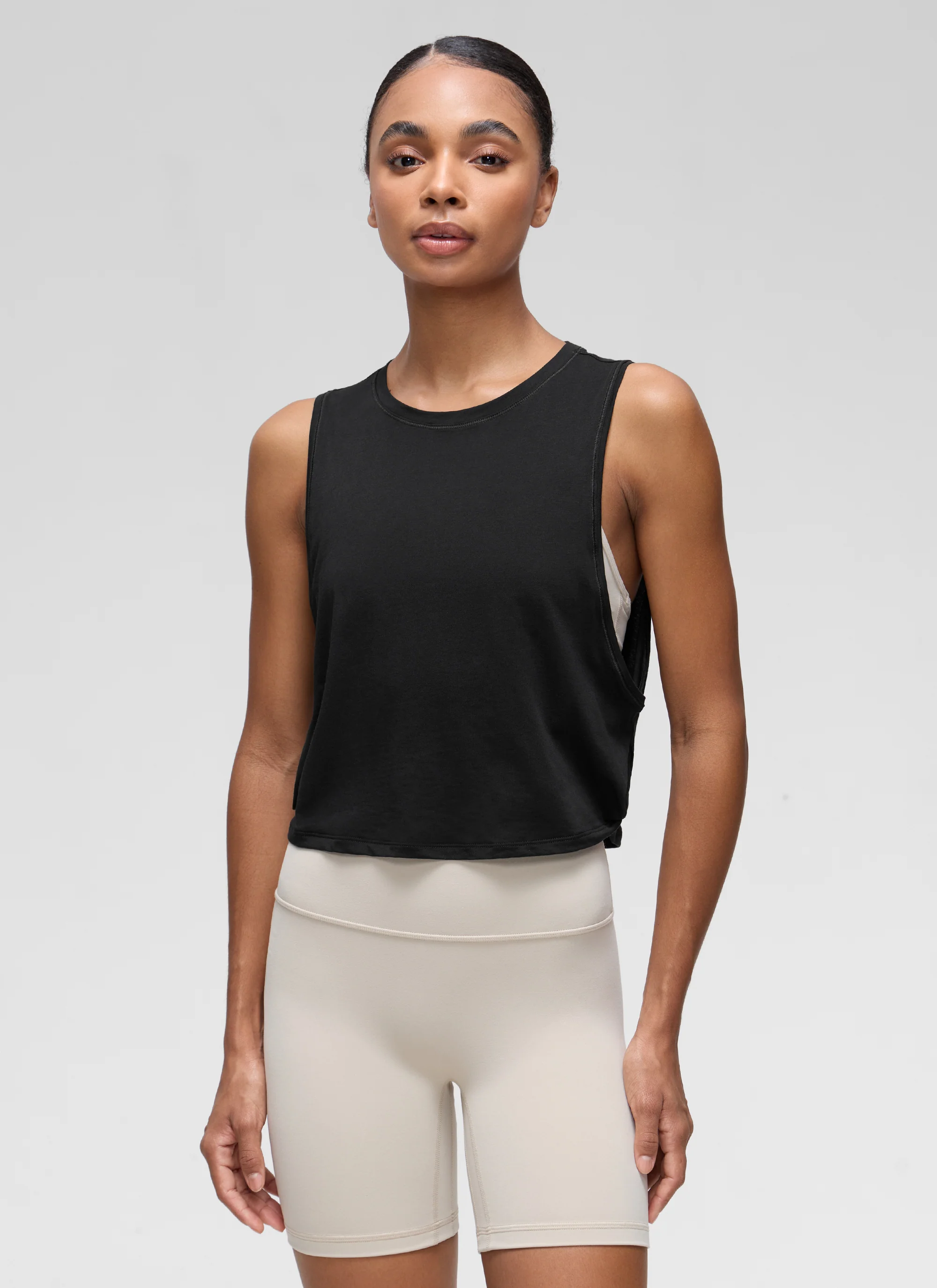 Pima Cotton Crop Deep Armhole Tank - Image 11