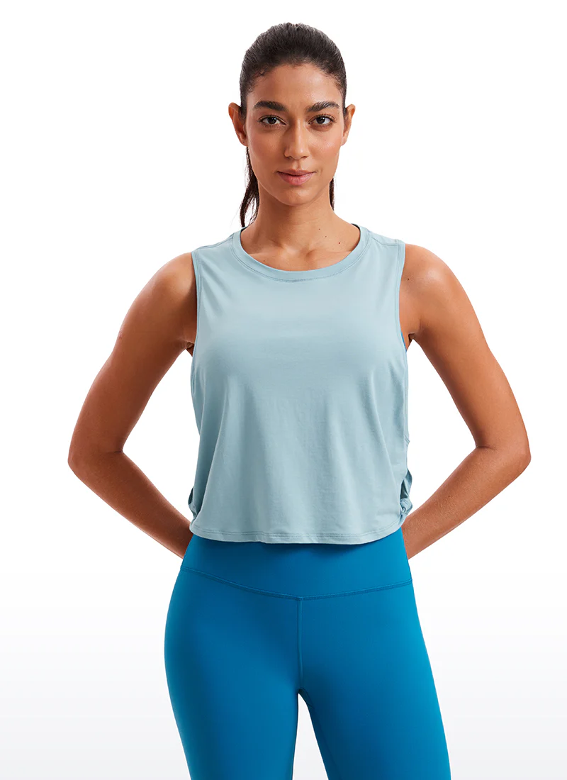 Pima Cotton Crop Deep Armhole Tank - Image 24