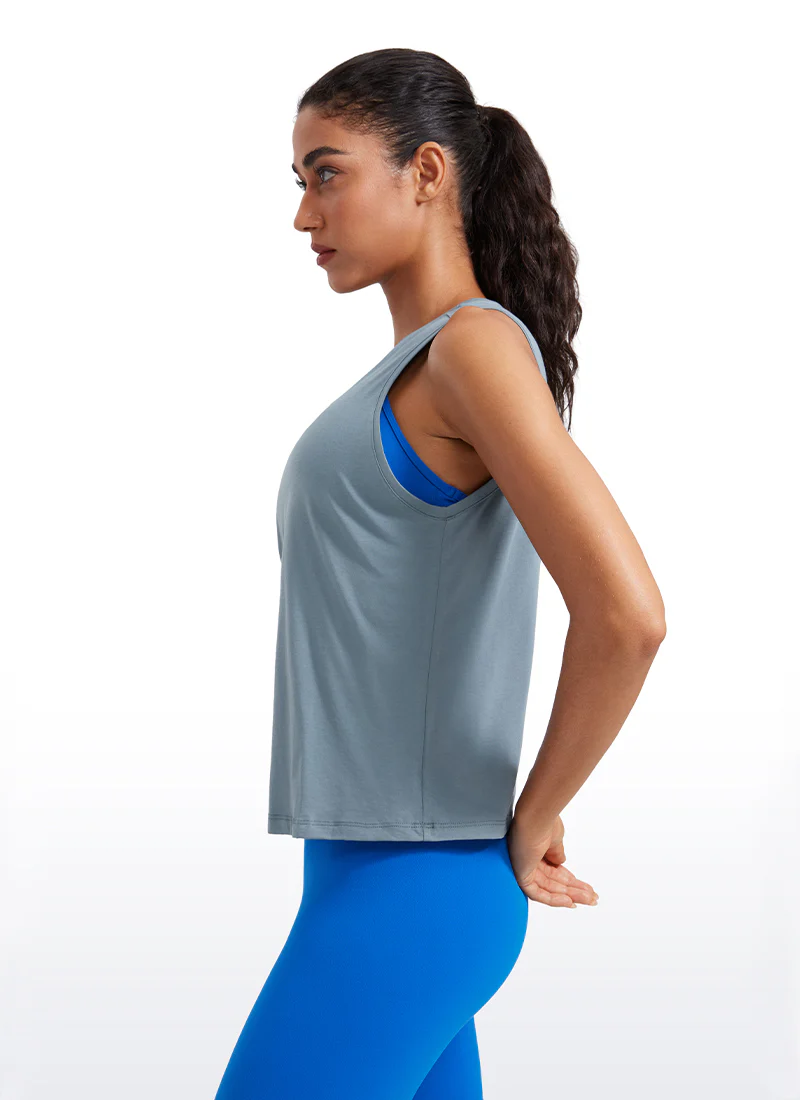 Pima Cotton Crop Round Neck Tank - Image 17