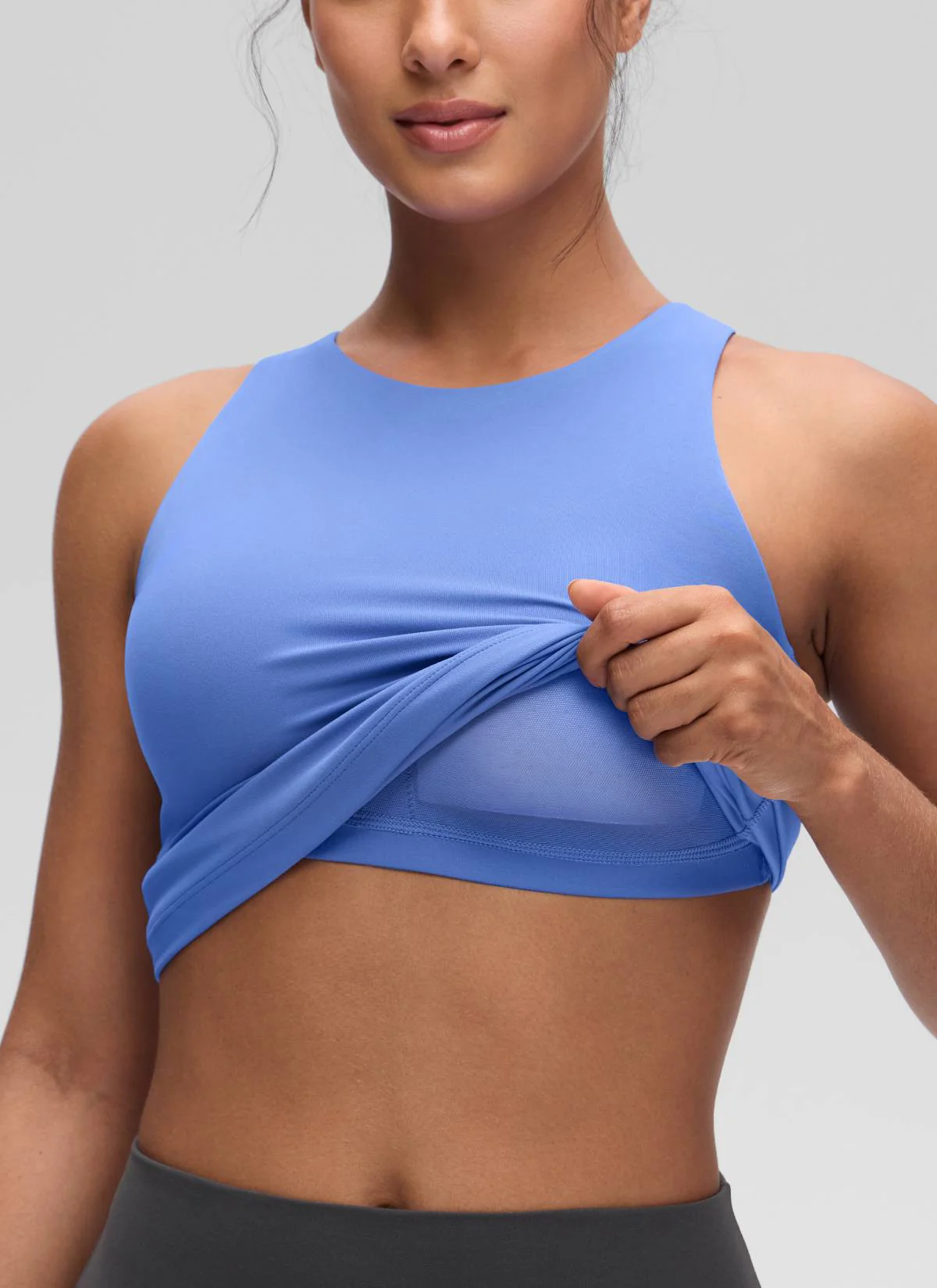 Butterluxe Hip Length Built-in Bra Tanks High Neck - Image 25