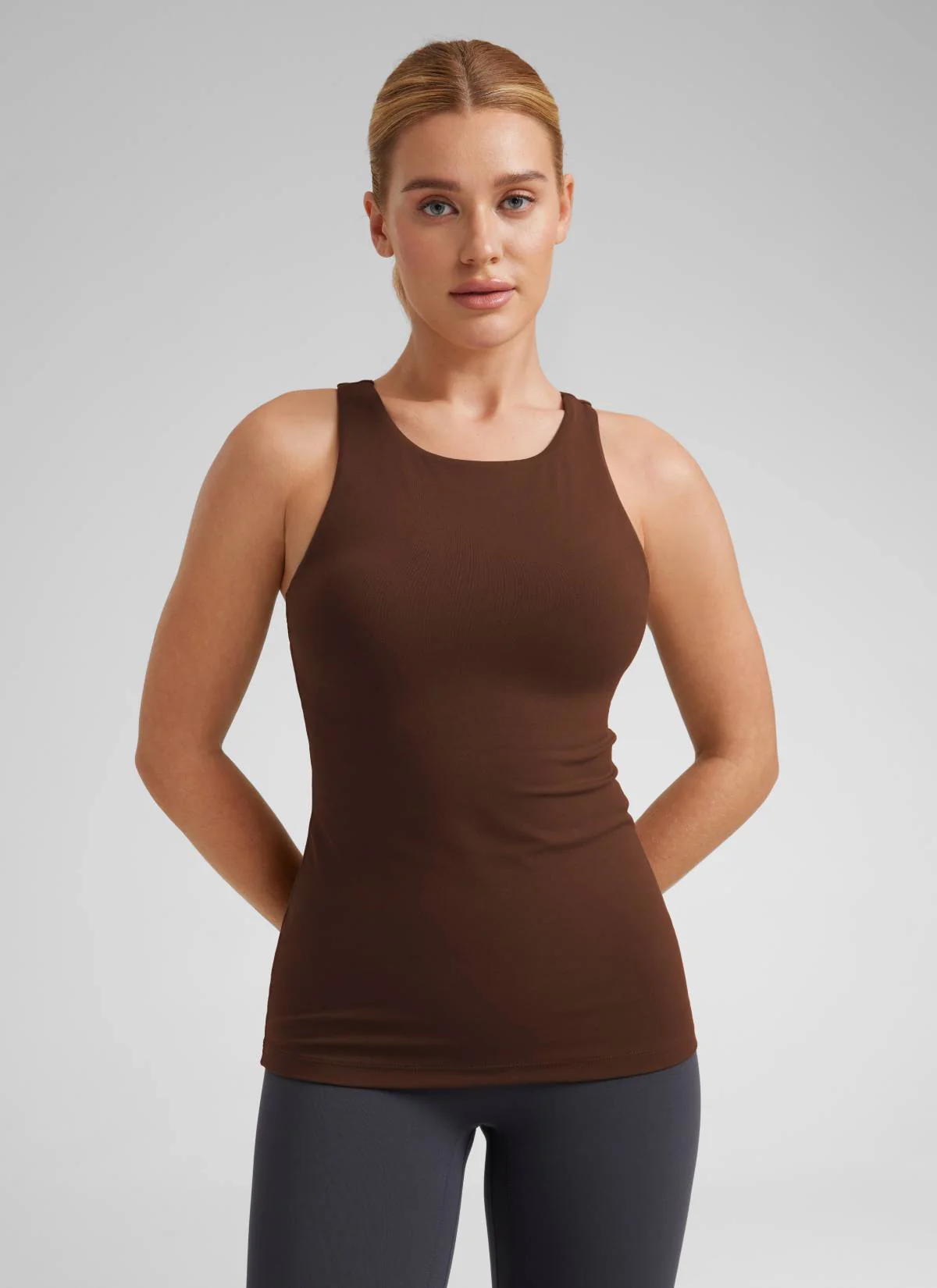 Butterluxe Hip Length Built-in Bra Tanks High Neck - Image 27