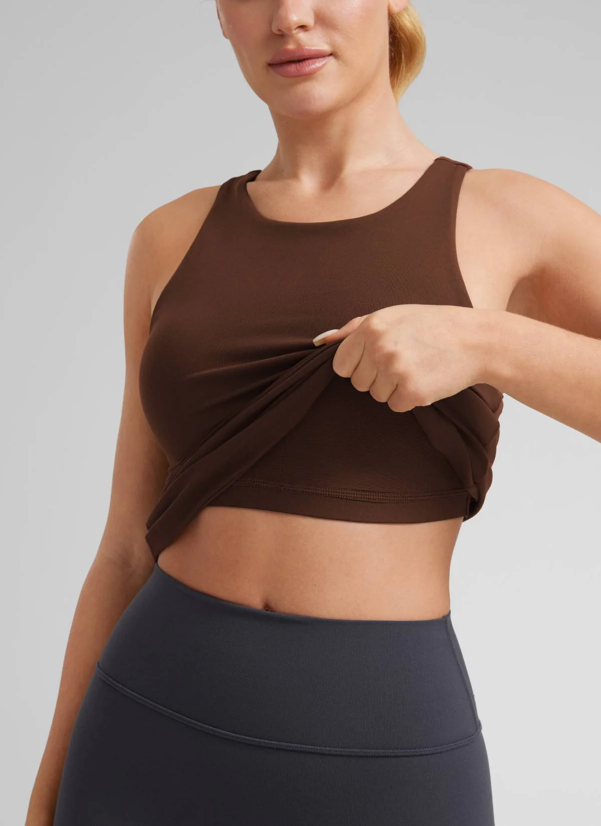 Butterluxe Hip Length Built-in Bra Tanks High Neck - Image 30