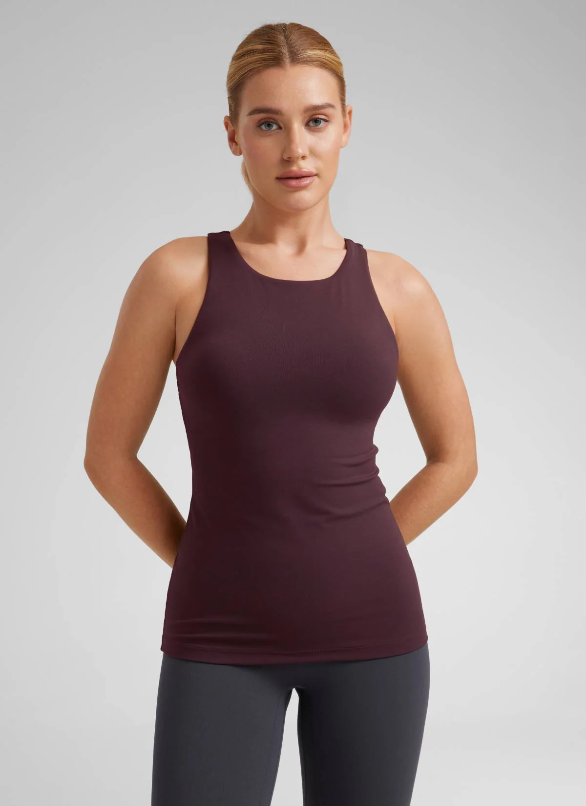 Butterluxe Hip Length Built-in Bra Tanks High Neck - Image 31
