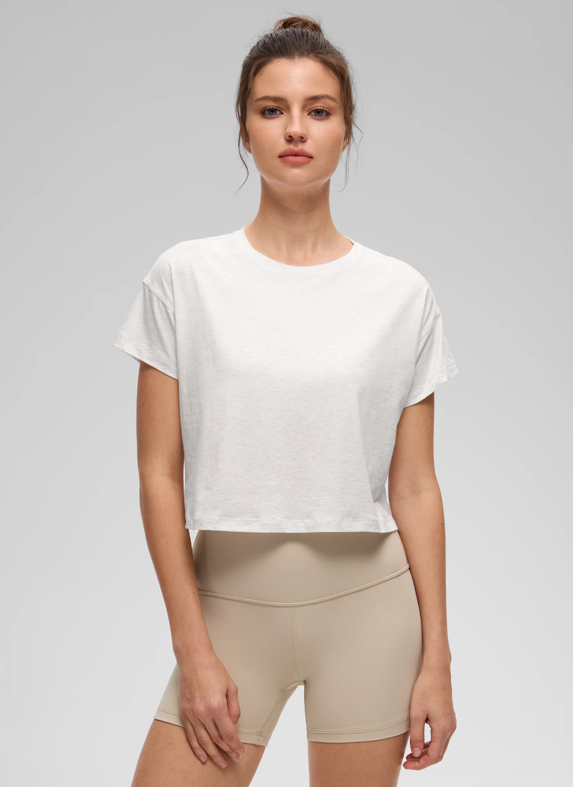 Pima Cotton Crew Neck Cropped Short Sleeve - Image 34