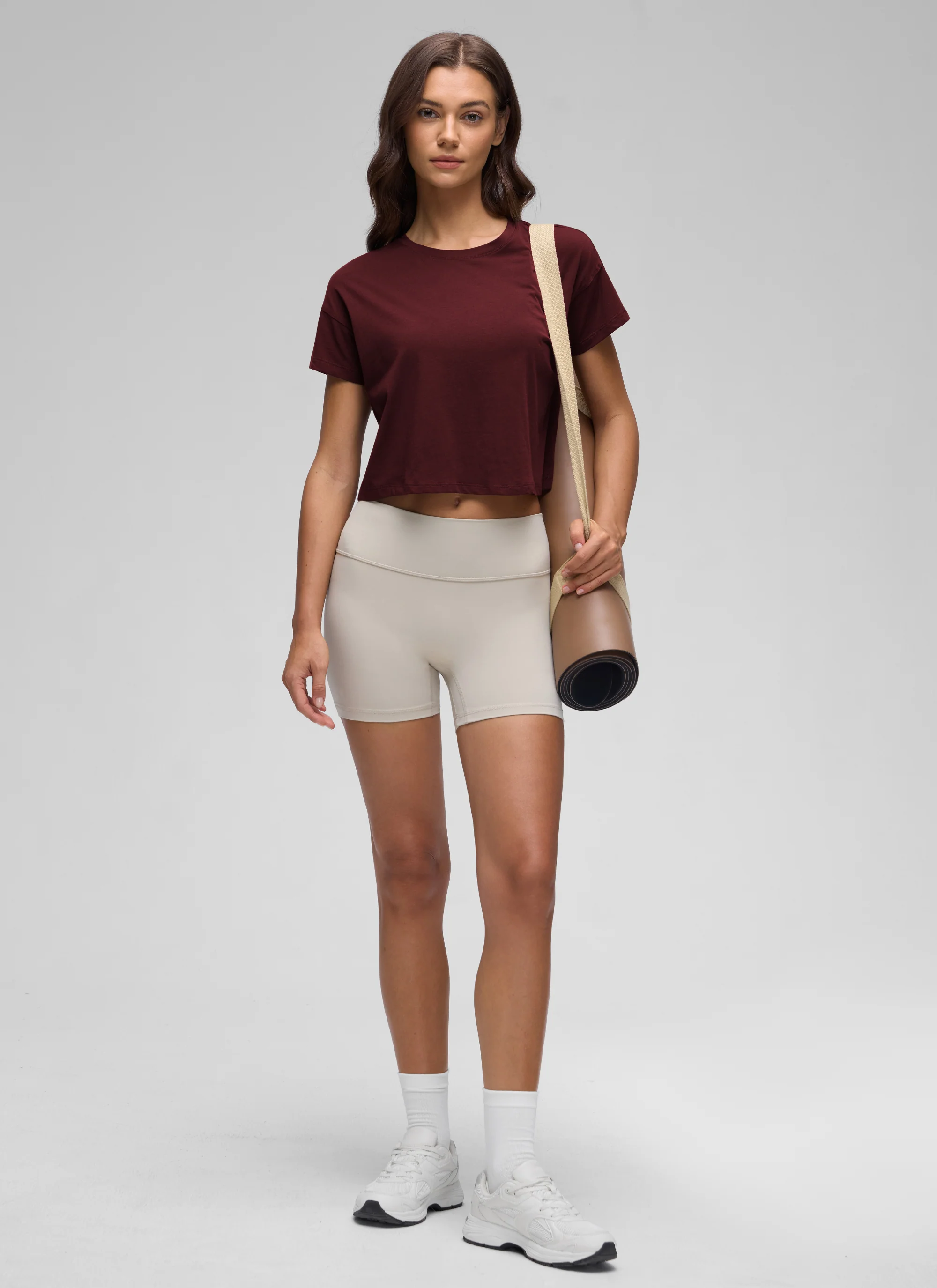 Pima Cotton Crew Neck Cropped Short Sleeve - Image 3