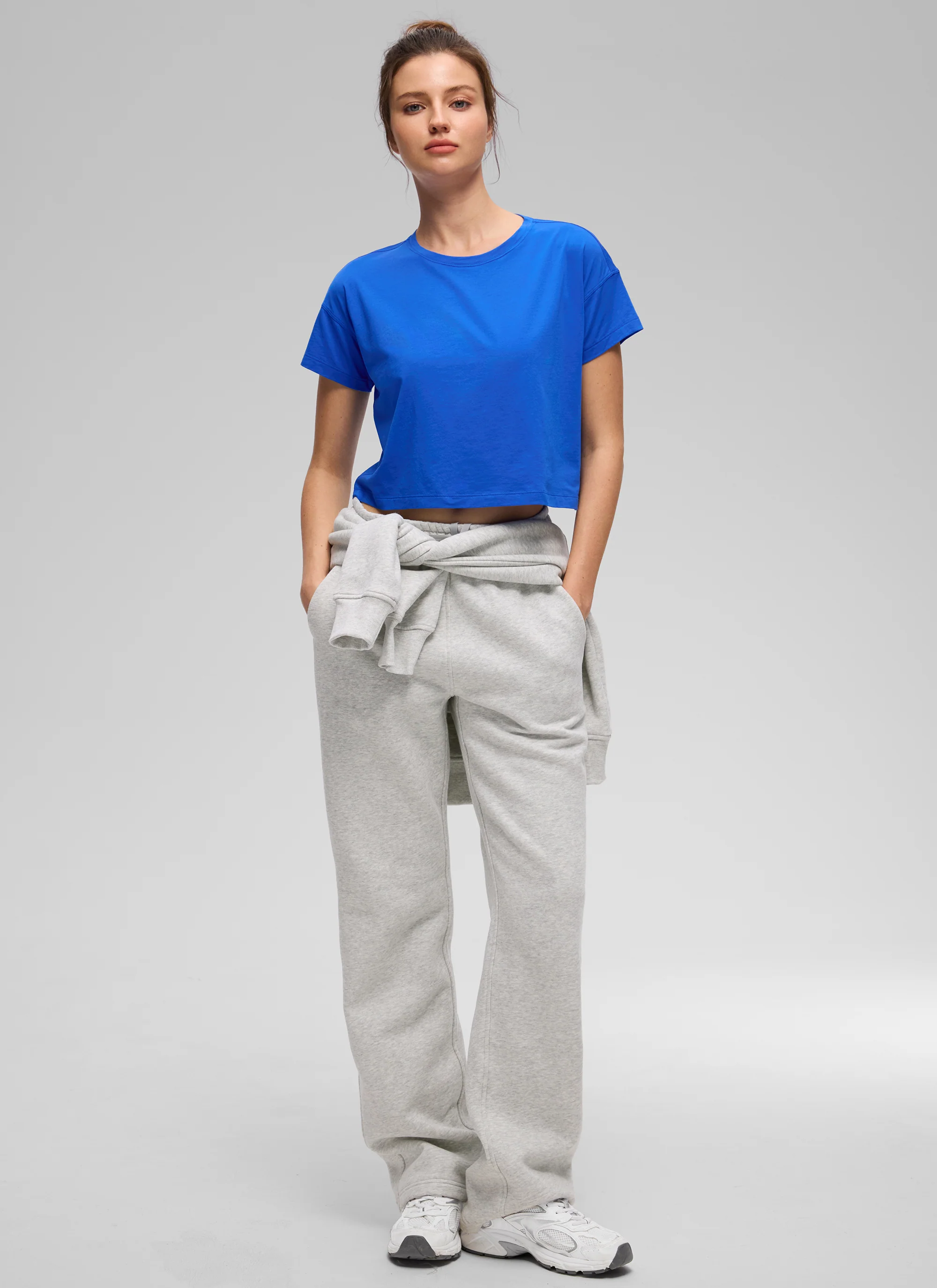 Pima Cotton Crew Neck Cropped Short Sleeve - Image 7