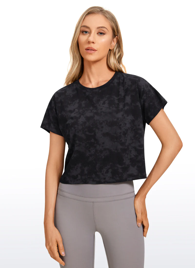 Pima Cotton Crew Neck Cropped Short Sleeve - Image 9