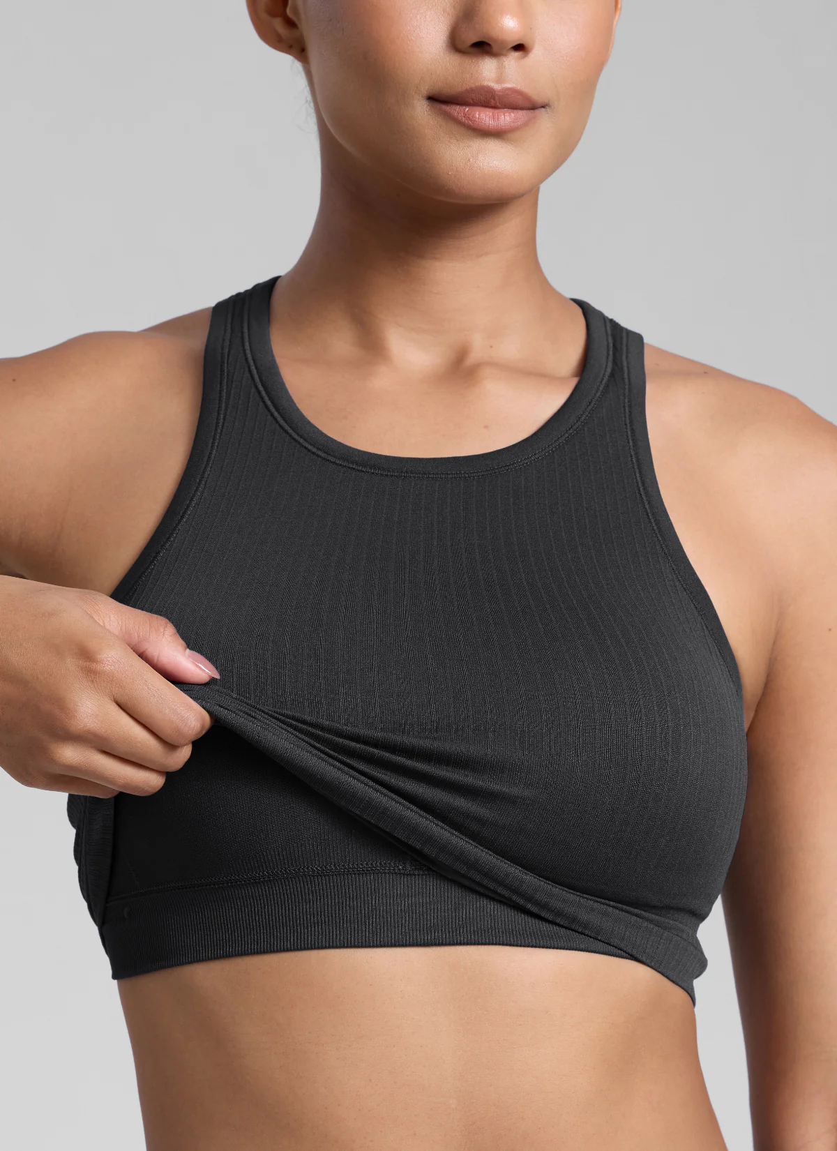 Seamless Ribbed Racerback Crop Tank - Image 17
