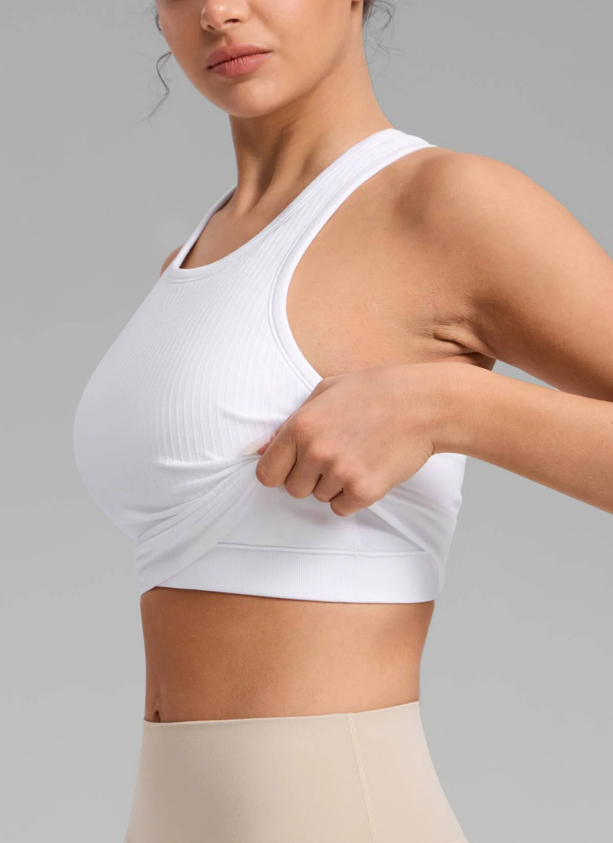 Seamless Ribbed Racerback Crop Tank - Image 24