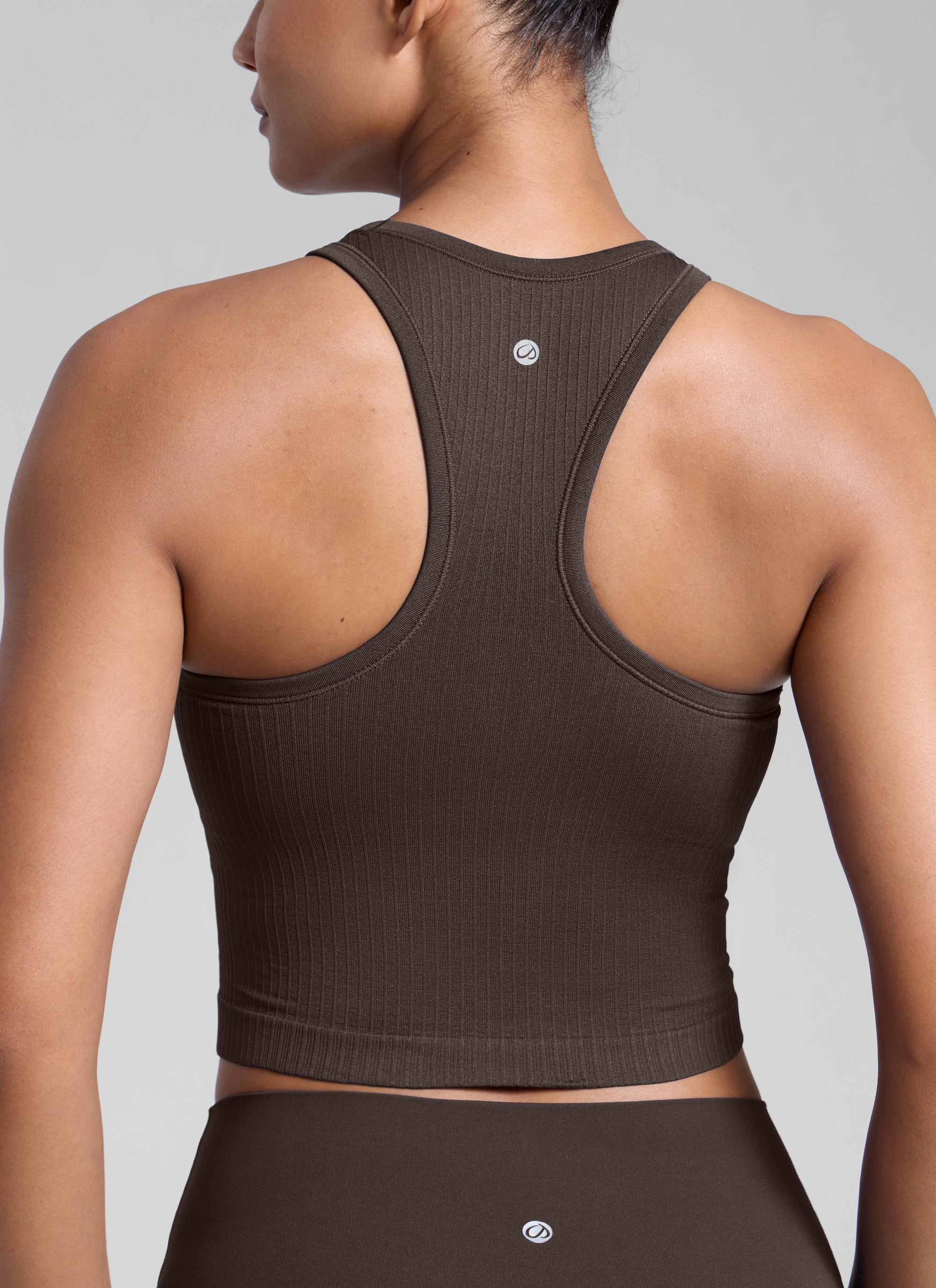 Seamless Ribbed Racerback Crop Tank - Image 4