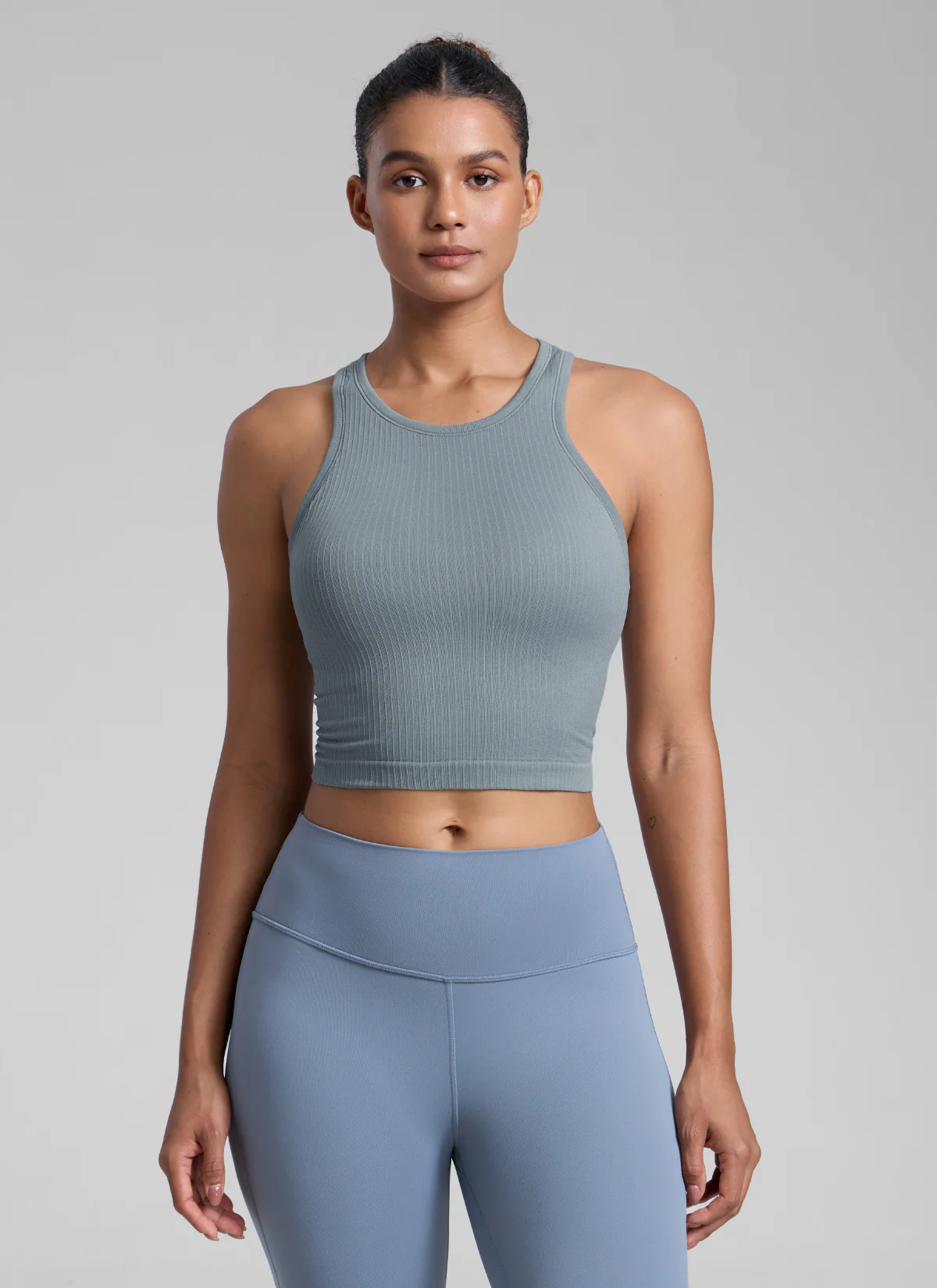 Seamless Ribbed Racerback Crop Tank - Image 43