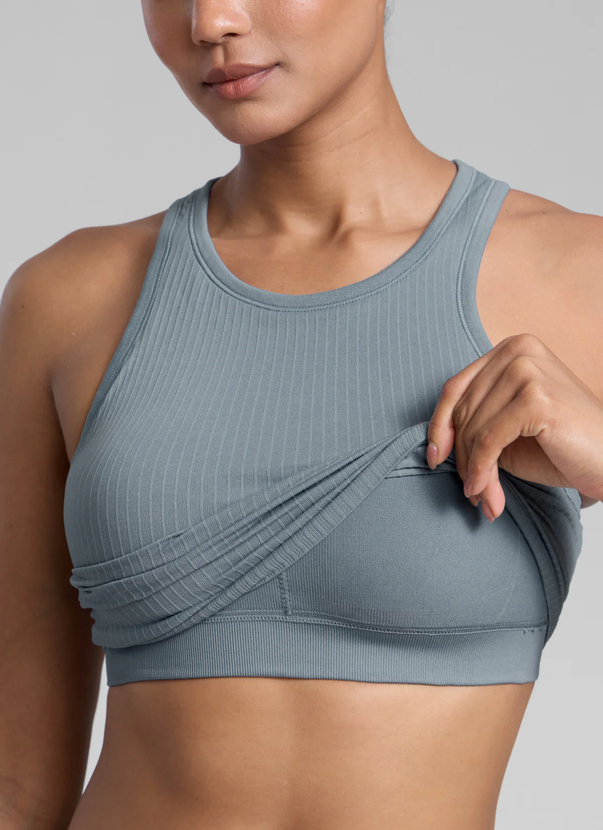 Seamless Ribbed Racerback Crop Tank - Image 45