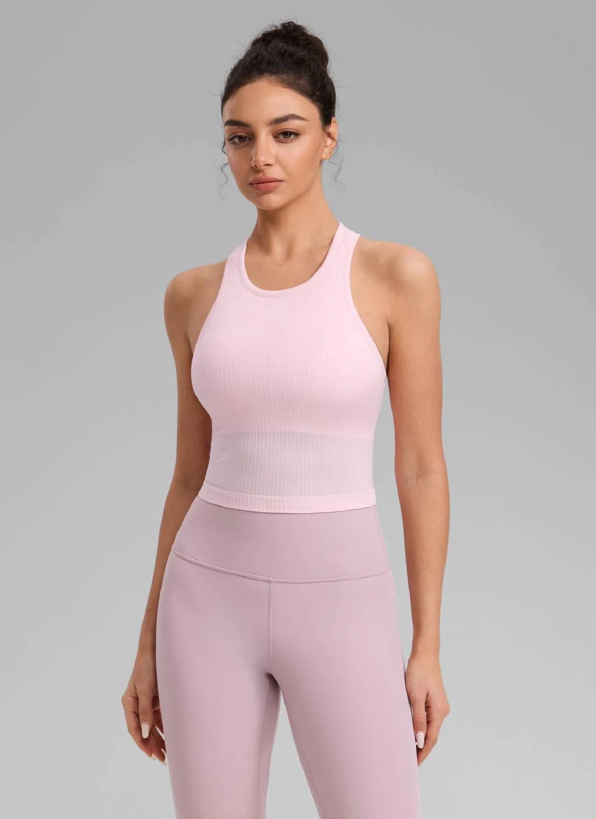 Seamless Ribbed Racerback Crop Tank - Image 10