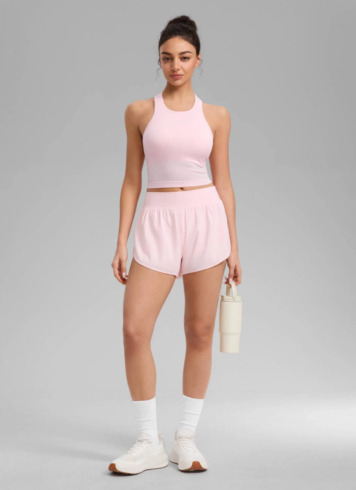 Seamless Ribbed Racerback Crop Tank - Image 12