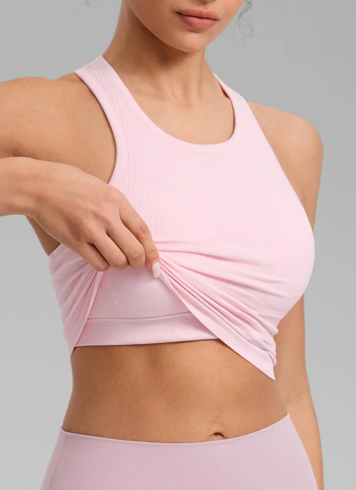 Seamless Ribbed Racerback Crop Tank - Image 13