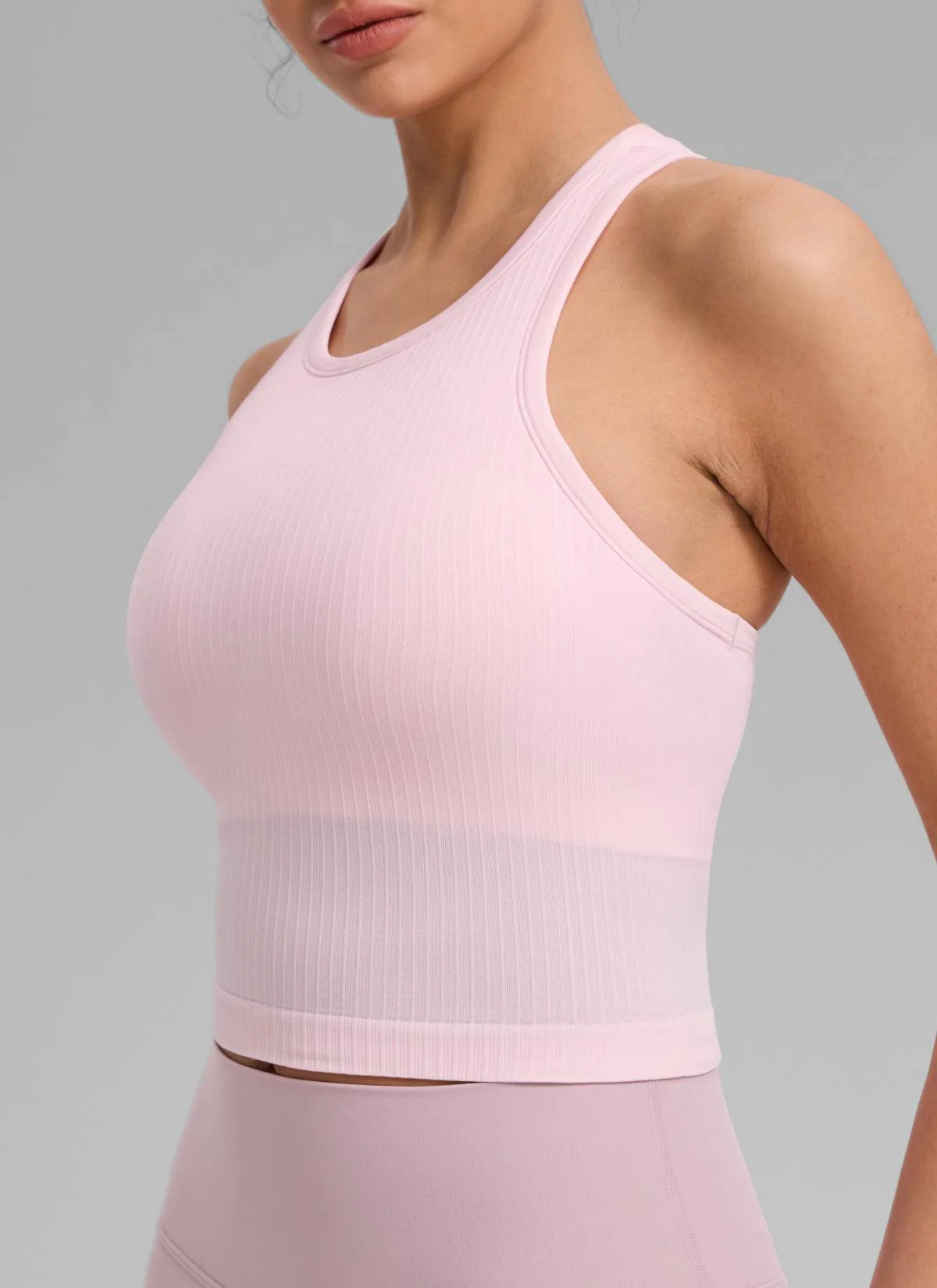 Seamless Ribbed Racerback Crop Tank - Image 14