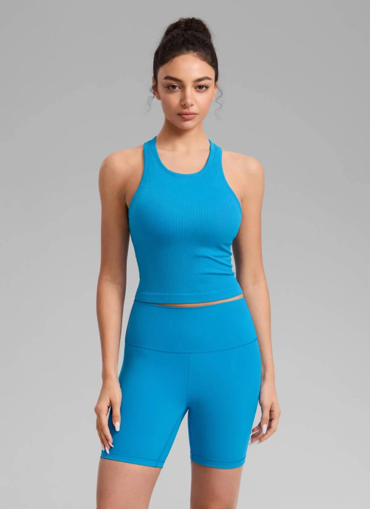 Seamless Ribbed Racerback Crop Tank - Image 5