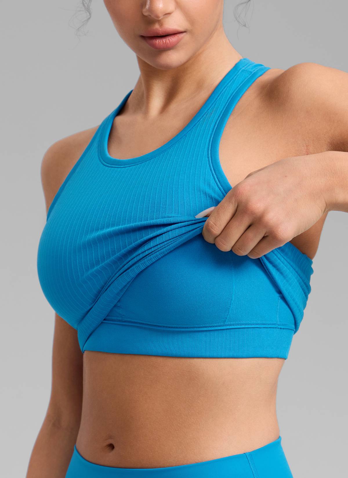Seamless Ribbed Racerback Crop Tank - Image 8