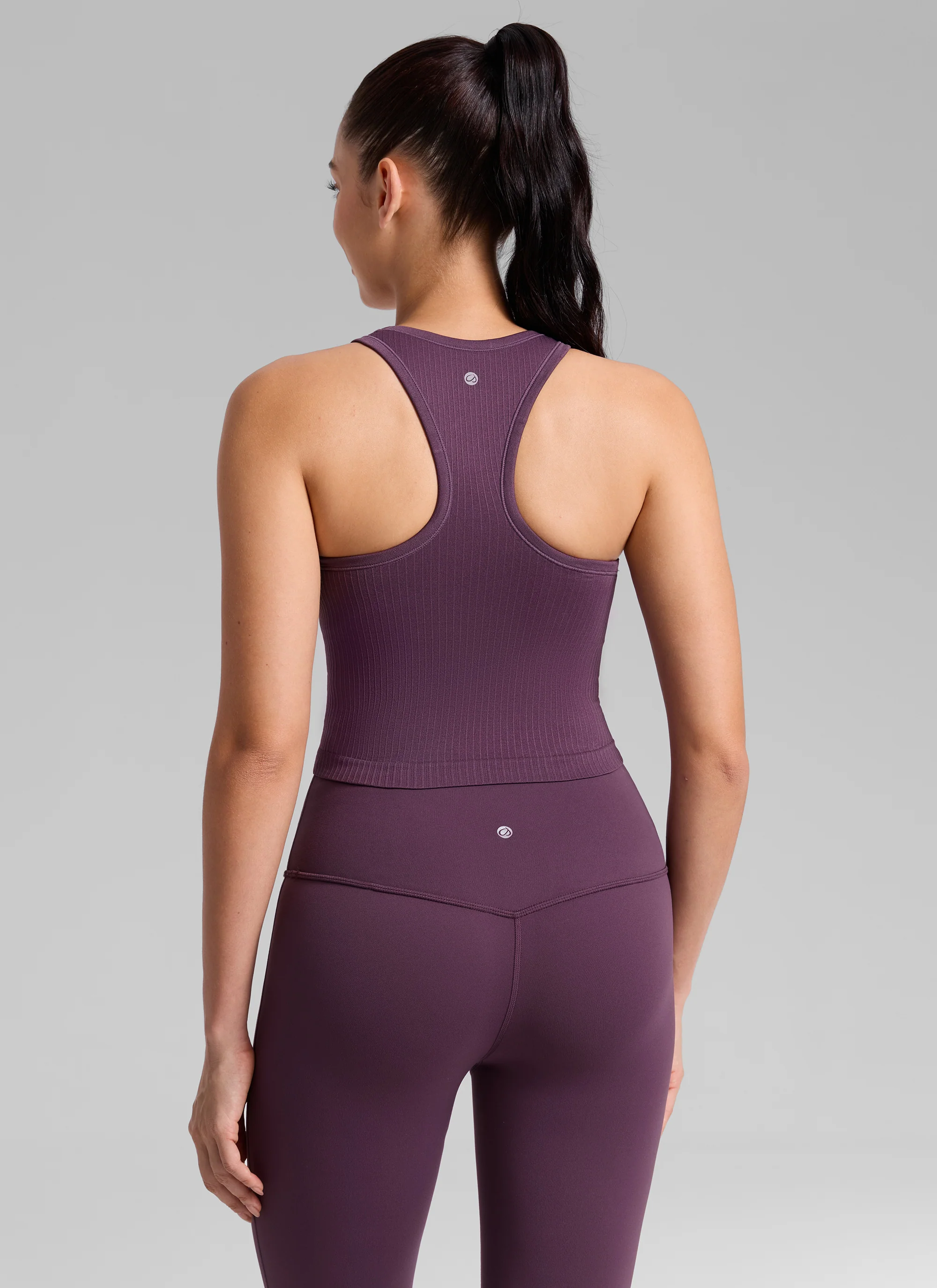 Seamless Ribbed Racerback Crop Tank - Image 2