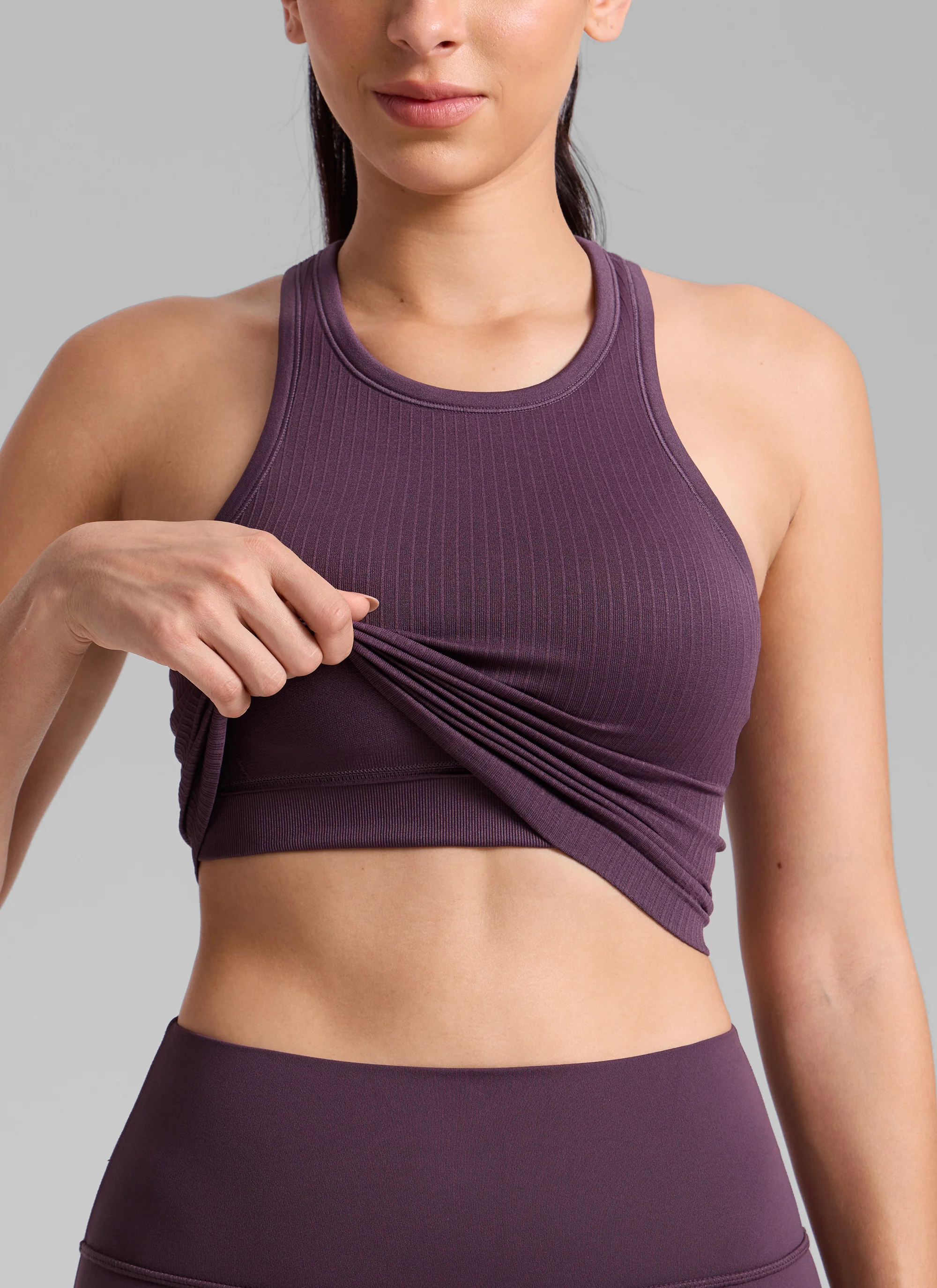 Seamless Ribbed Racerback Crop Tank - Image 3